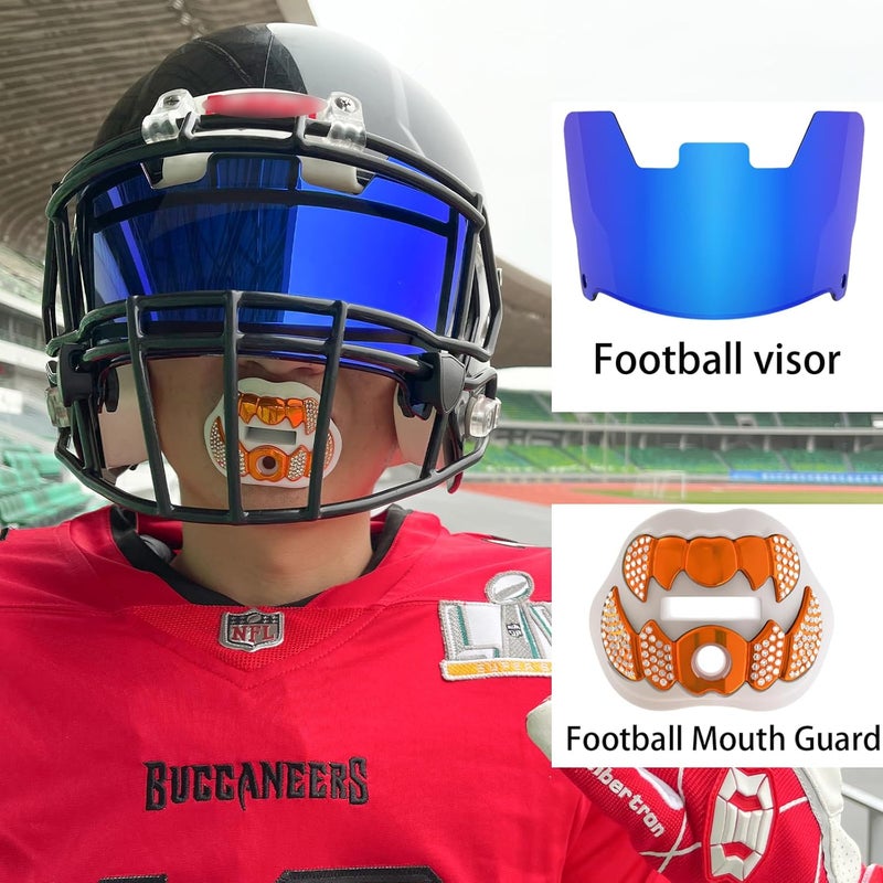 LeCool Football Mouth Guard with Connected Strap- 3D Beast Chrome Adult and Youth Mouth Guard-Mouth Piece for Sports for Maximum Air Flow and Teeth Protection - Image 4